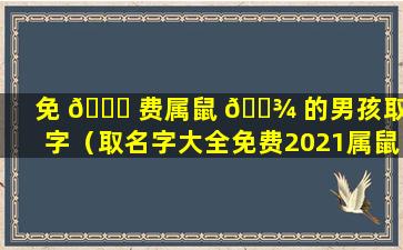 免 🐘 费属鼠 🌾 的男孩取名字（取名字大全免费2021属鼠的男孩子）